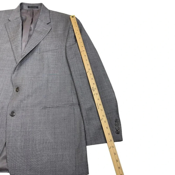 Chaps Men's 44L Suit Jacket Gray Wool 2 Button - Picture 12 of 13
